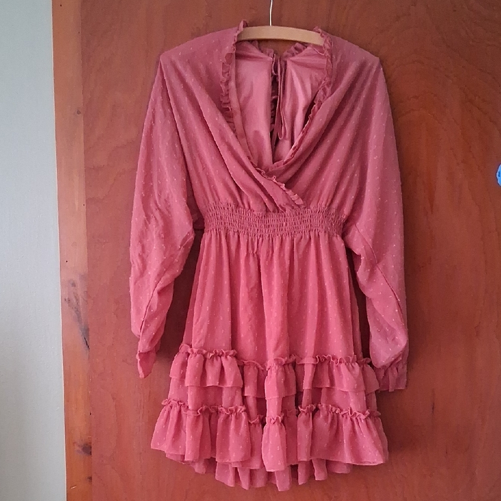 Altar'd State Dusty Rose Ruffled Dress - Picture 2 of 3